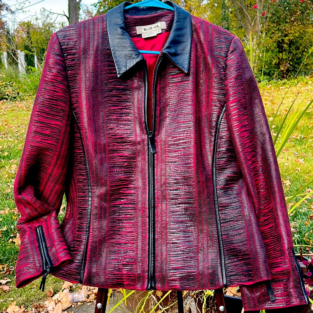Red & black dress jacket Blue Ice size 12